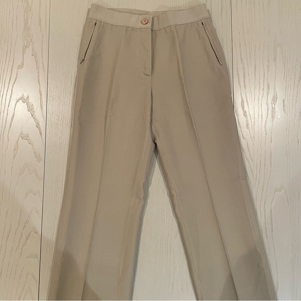 Akris Beige Silk Trousers